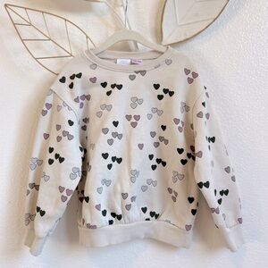 Zara Hearts Crewneck Sweater